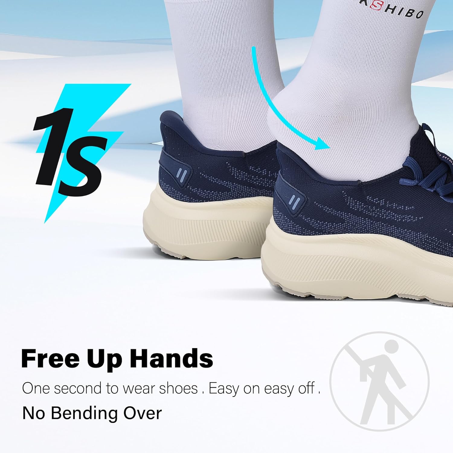 JACKSHIBO Slip in Women Hands Free Walking Shoes Wide Toe Box Arch Support with Metatarsal Pads Athletic Tennis Sneakers Slip on Breathable Plantar Fasciitis Orthopedic Thick Cushion Zero Drop Sole - Image 4