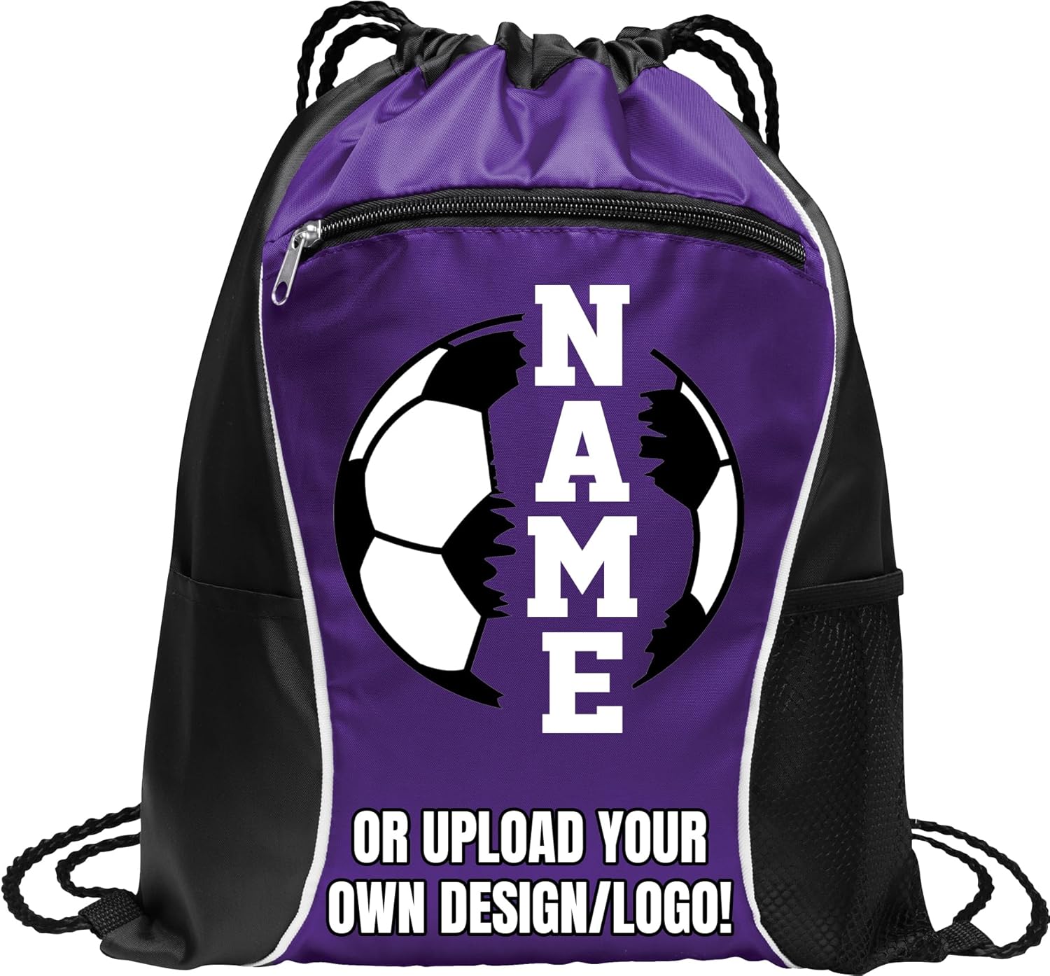 Personalized Soccer Drawstring Bag – Custom Soccer Backpack with Name – Lightweight Sports Cinch Sack for Players, Practice, Gym & Travel