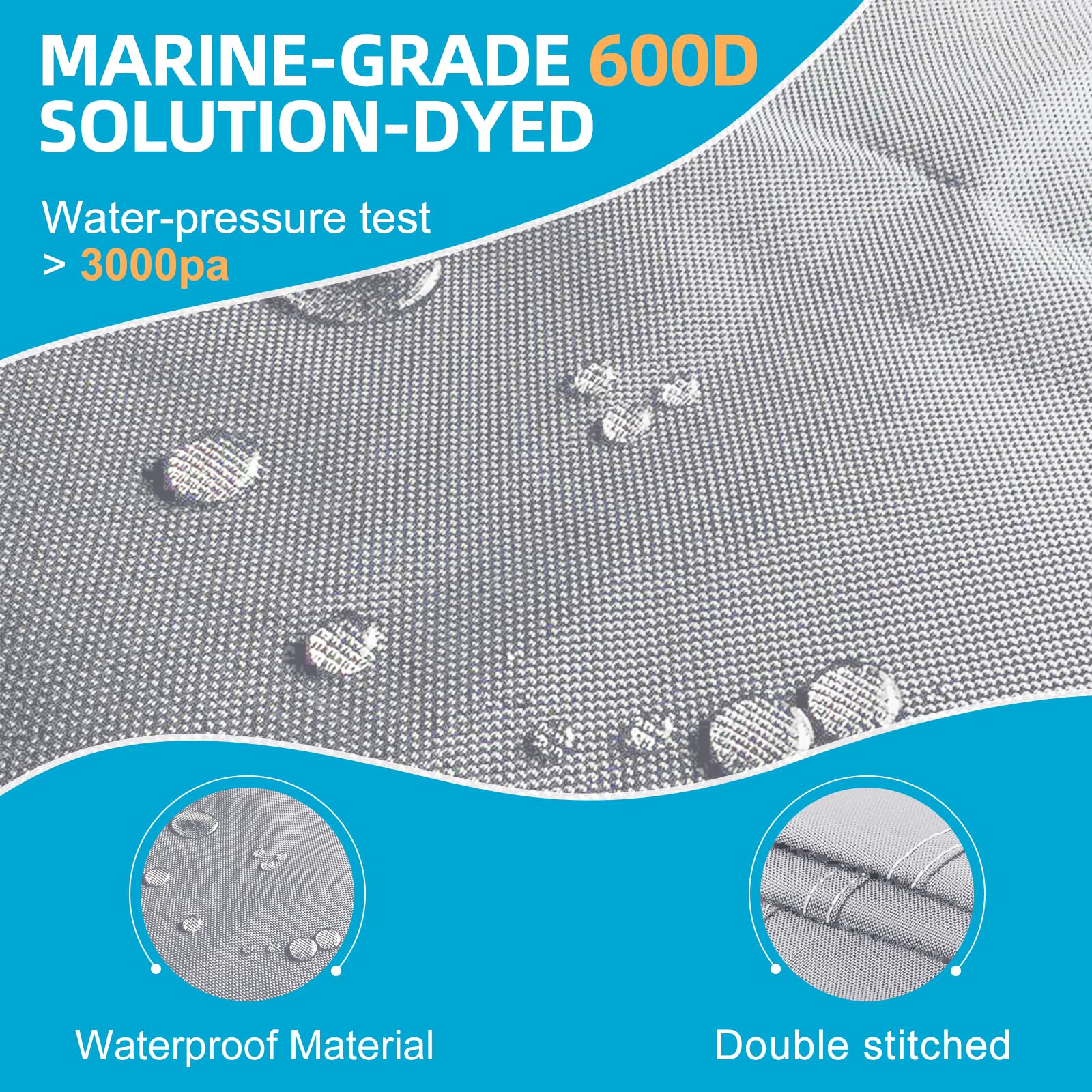 Seapisode 600D Kayak Cover,Heavy Duty Tear Resistant Canoe Cover, Waterproof & UV-Proof Trailerable Kayak Covers for Outdoor and Indoor Storage(Fits 10.8-12ft Gray