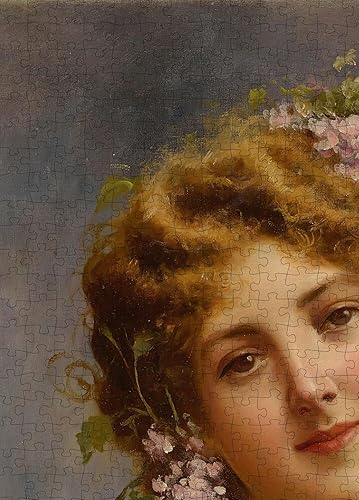 Miniatura 4 de 1000 piezas - Pintura del museo - Rompecabezas - Chica con lilas  por Achille BeltramEstudiar bellas artes como tú rompecabezas  Marco digno
