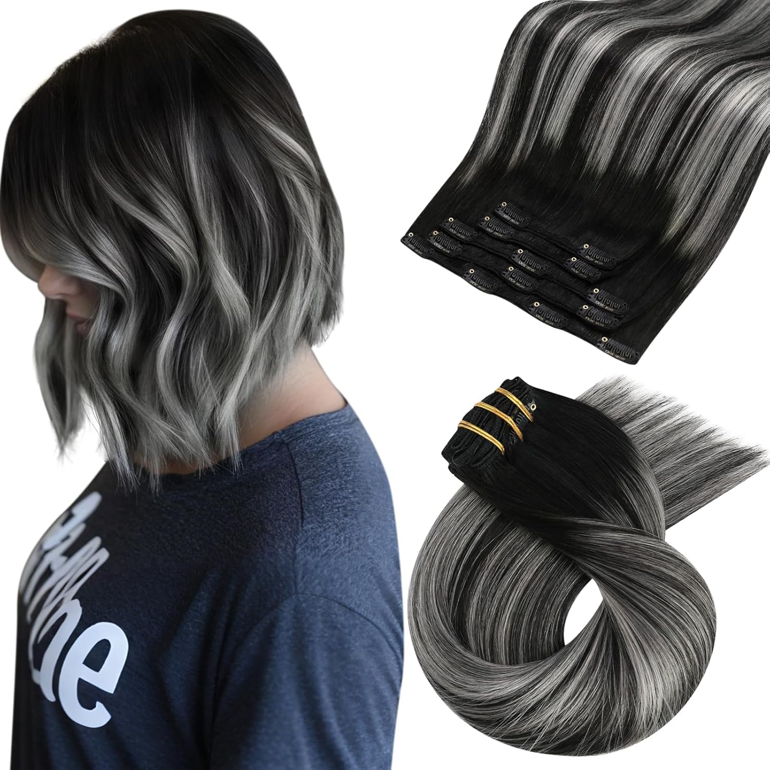 Moresoo Clip in Extensions Echthaar Haarverlängerung Echthaar Extensions Clip