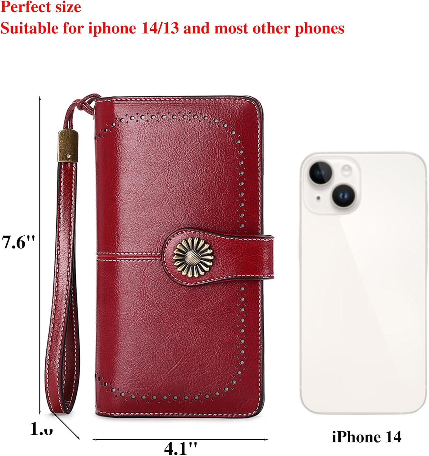 Custom Wristlet Wallet,Personalized Engraved Name Wallets with RFID Blocking Large Capacity Clutch Purse