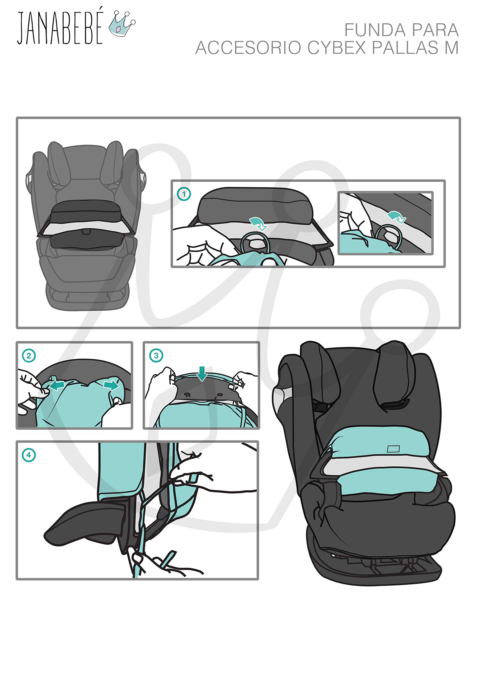 JYOKO KIDS Fodera per accessorio di seggiolino auto in cotone Compatibile con Cybex Pallas FIX (Winter Sky)