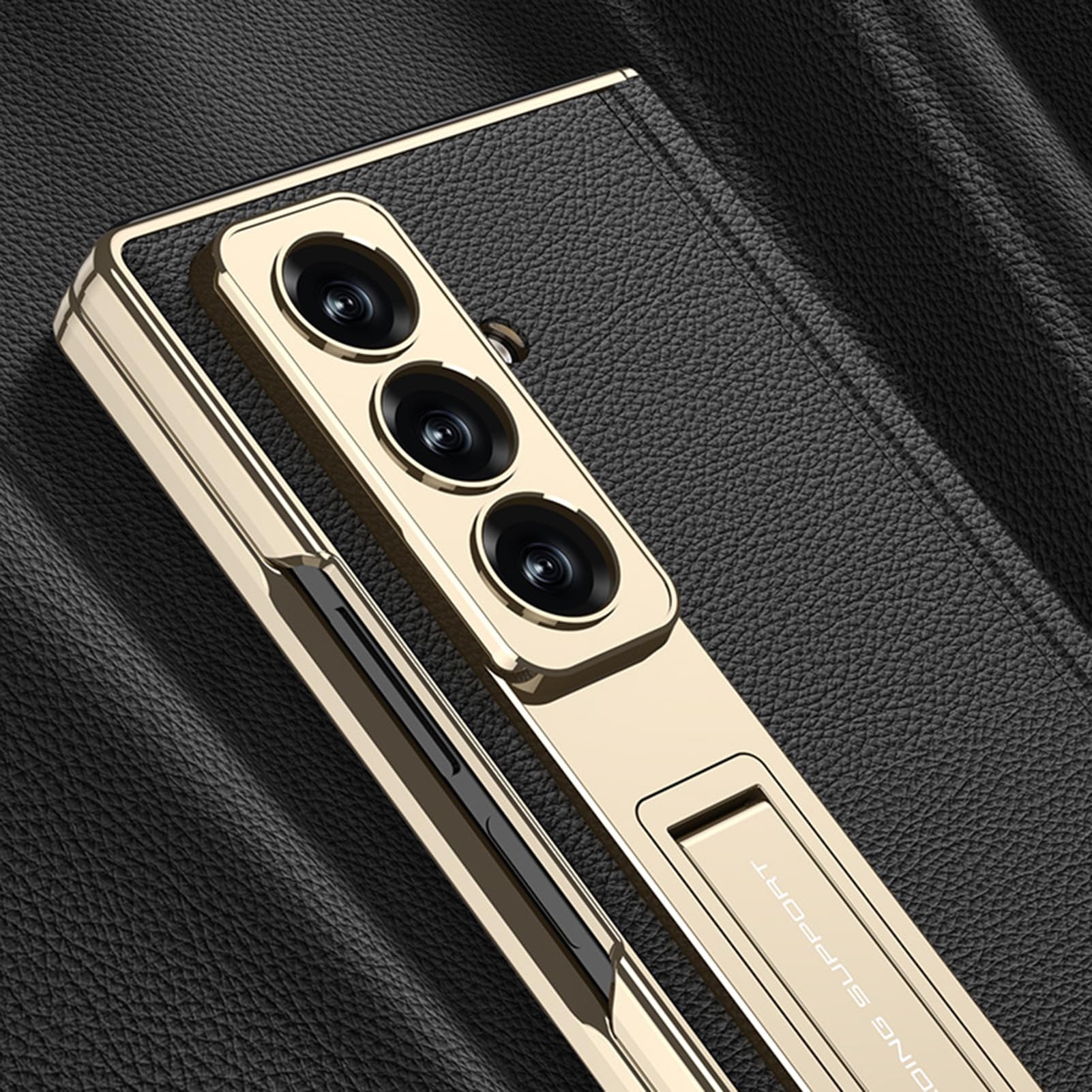 Custodia in pelle compatibile con Samsung Galaxy Z Fold 8 Ultra, pellicola protettiva per schermo sottile, colore nero