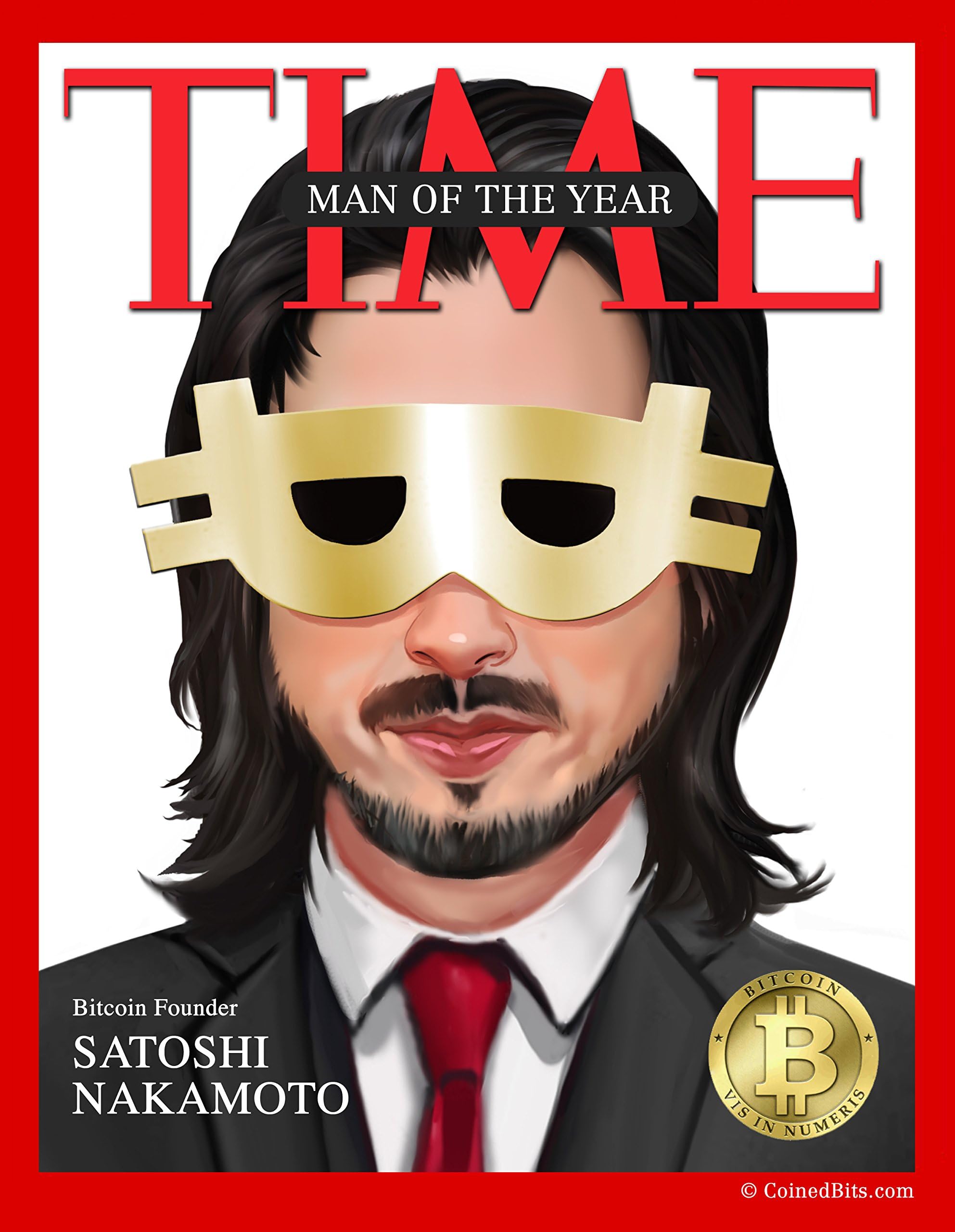 Bitcoin Time Magazine Book Cover, Founder Satoshi Nakamoto
