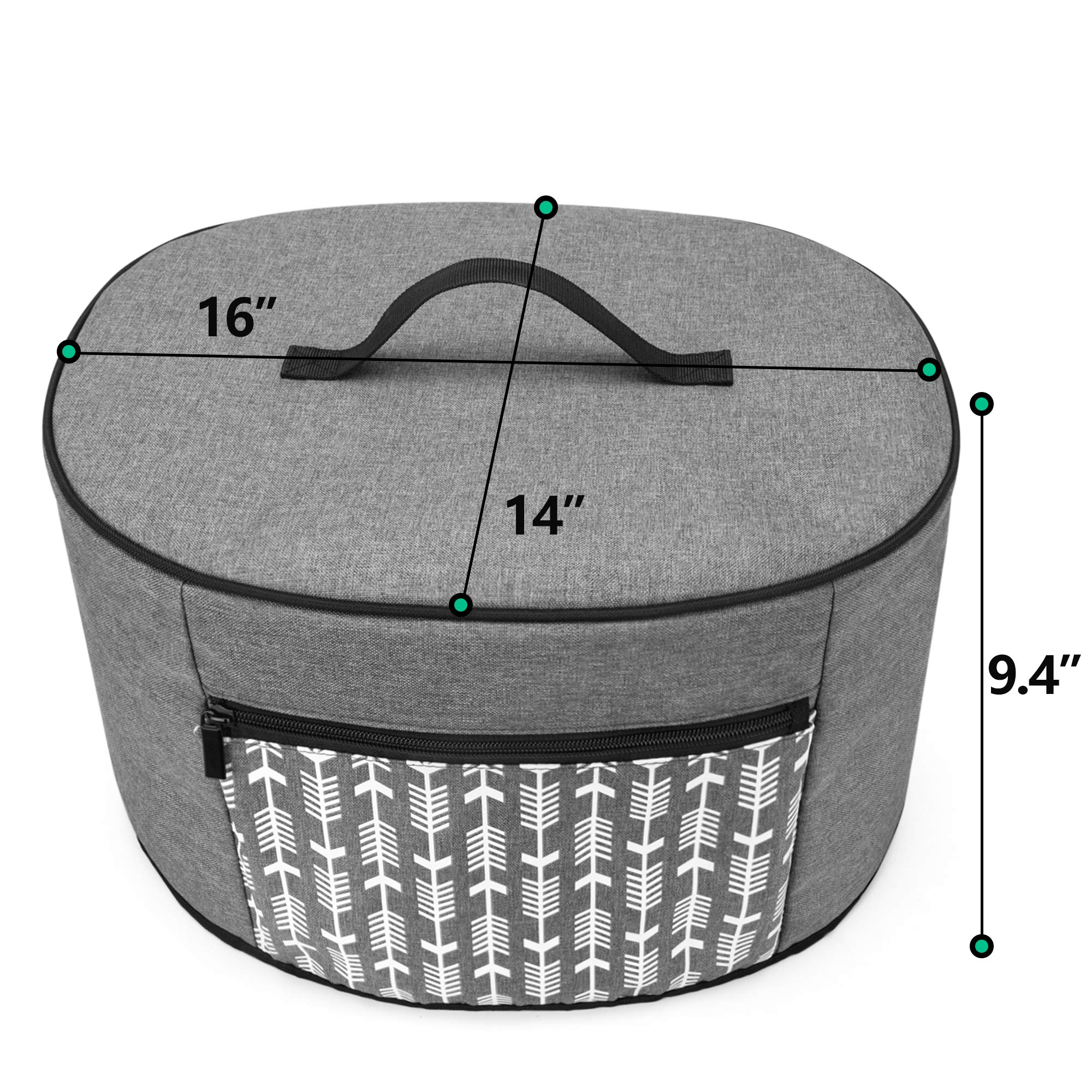 Cubierta antipolvo para olla de cocción lenta compatible con olla de cocción lenta y Hamilton Beach de 6 a 8 cuartos de galón, cubierta libre de polvo con bolsillo con cremallera y forro de 6