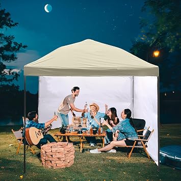 Replacement Canopy Top, 10x10Pop-Up Canopy Top Cover for Canopy Straight Leg Tent Top Cover，Waterproof Sunshade Silver Coated Oxford Cloth for Garden Patio Picnic Camping (Off White-Top only)