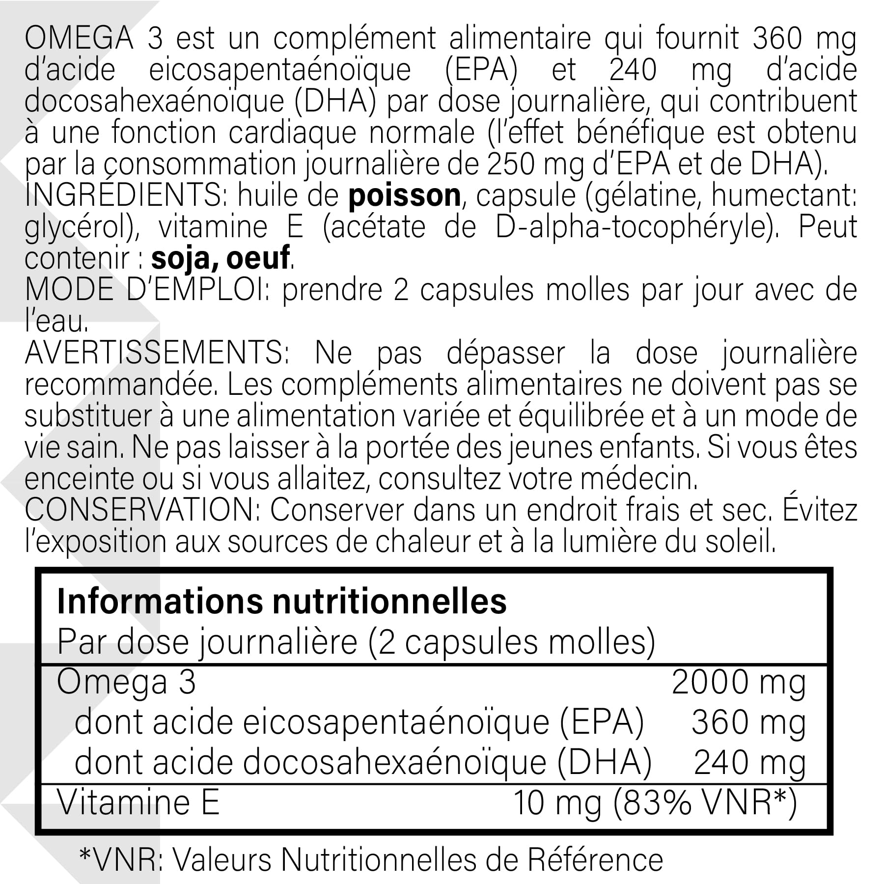 Omega 3 Dha Epa, Fish Oil 2000mg Par Dose, Rock The Protein® – 720 Gélules