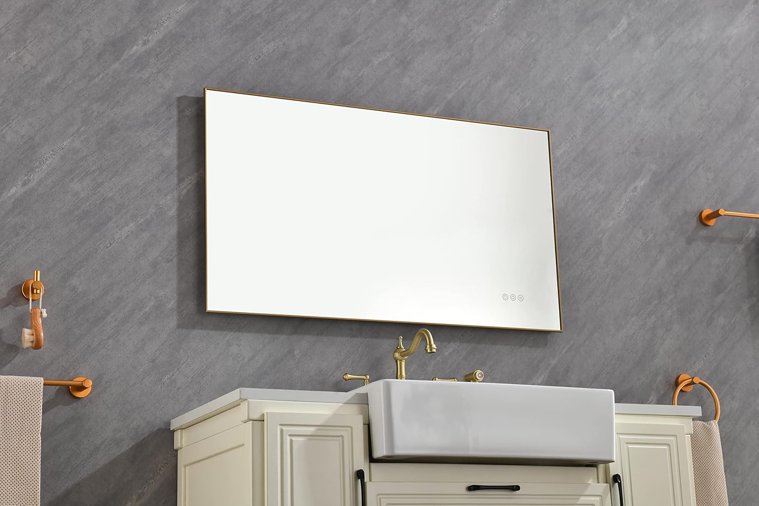 Bathroom led Mirror is Multi-Functional and Each Function is Controlled by a Smart Touch Button.