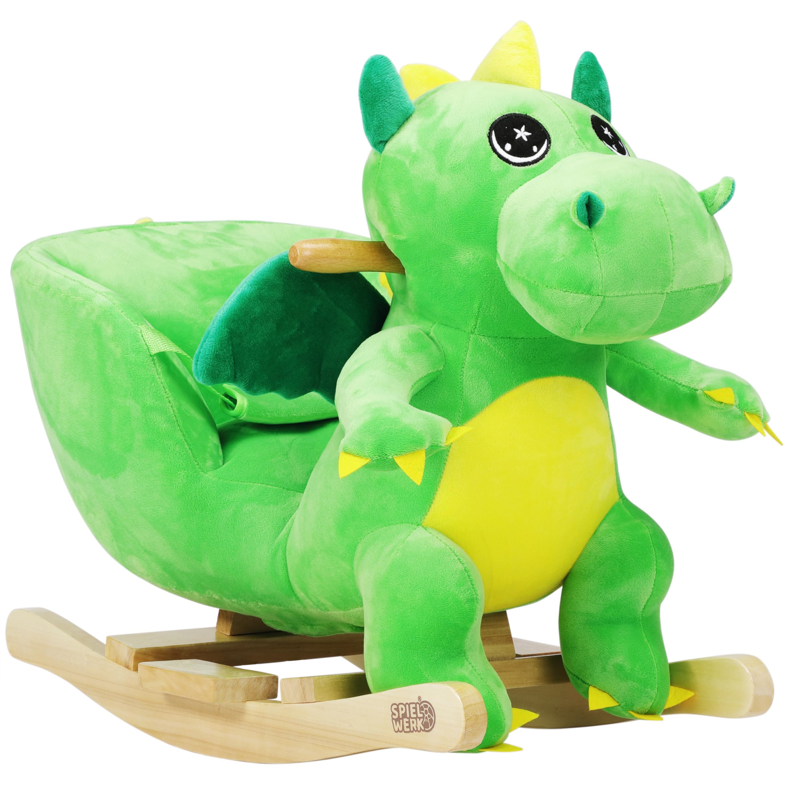Spielwerk® Dinosaur Rocking Chair for Baby Girl & Boy | With Musical Sounds, Sensory Toys for Toddler Balance Training, Baby Toys for Development, Perfect Toddler Toys for Nursery and Playroom
