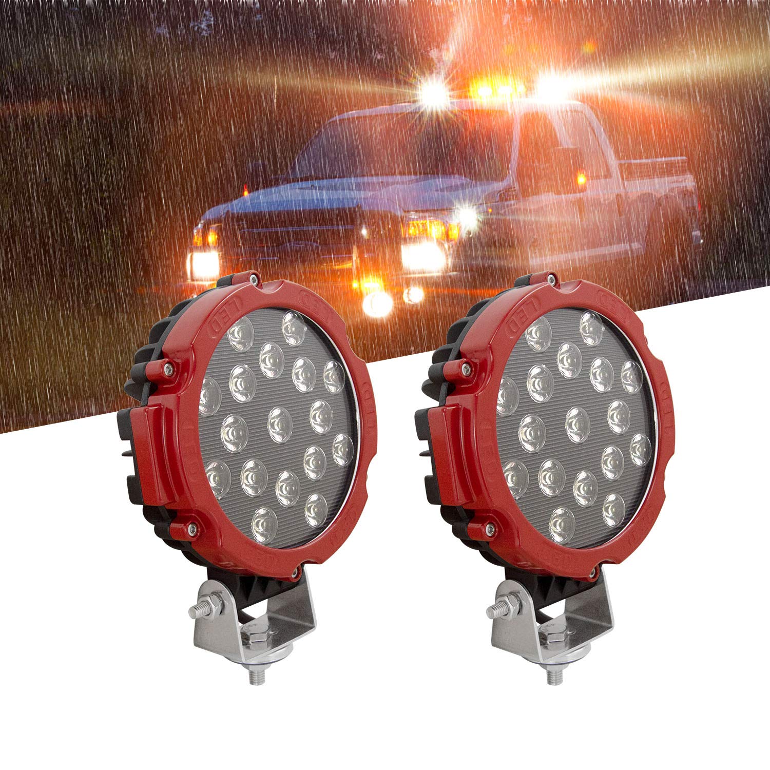 RIGIDON 2 x Led Scheinwerfer Rund, 7 Zoll 18 cm 51W Spot Offroad Lights