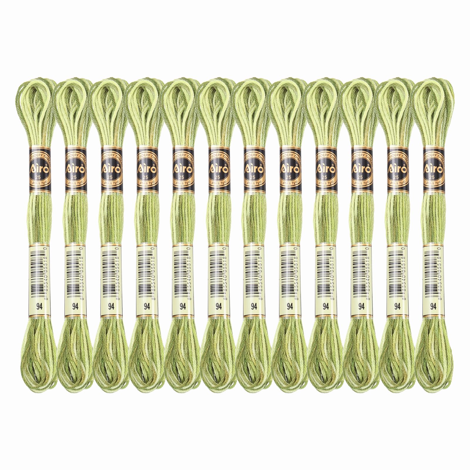 PATIKIL 12 Skeins Embroidery Floss, Polyester Embroidery Threads Bracelets String for Cross-Stitch Hand Embroidery, Grass Green