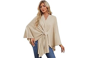 Women's Elegant Open Front Shawl Wraps Poncho