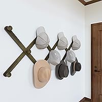 Vista 33 de SKOLOO Percha de pared de acordeón con 16 ganchos, moderno perchero expandible para pared, madera maciza, color nogal oscuro