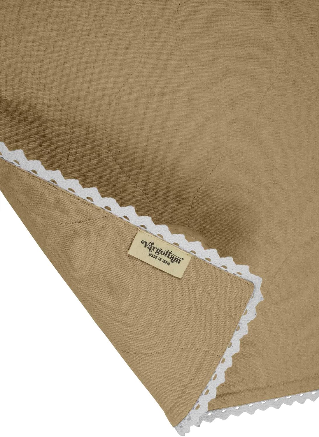 Beige Solid Home Decor Everyday Washable Lace Placemats with Napkins Dining Table Decor-Pack of 8