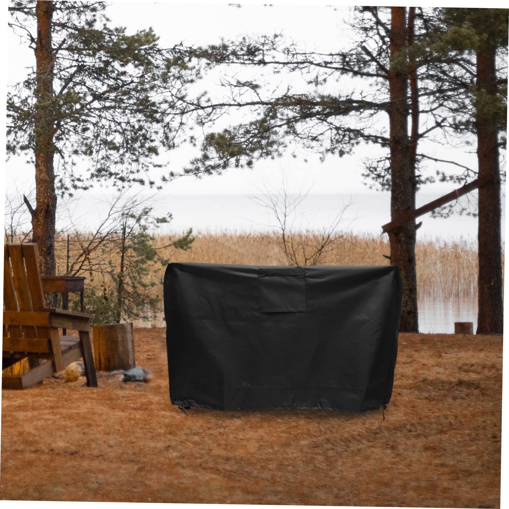 Funda para Barbacoa Exterior de Tela Oxford 420d, Negra | Cordón de Ajuste, Plegable y Ligera, Resistente al Lavado, Uso al Aire Libre