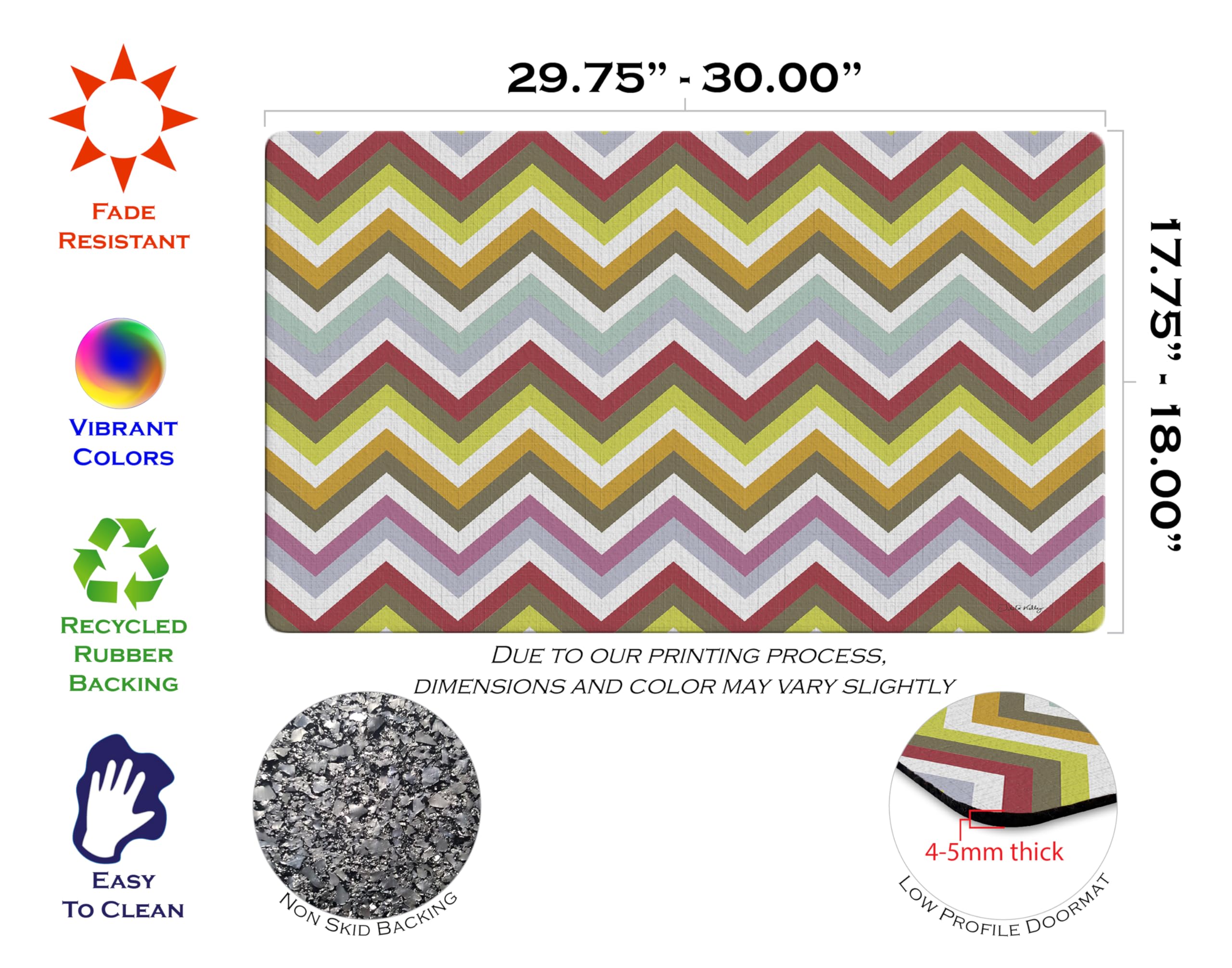 マナーガーデン Amazon.com : Toland Home Garden 800306 Ziggy Zag Pattern Door Mat