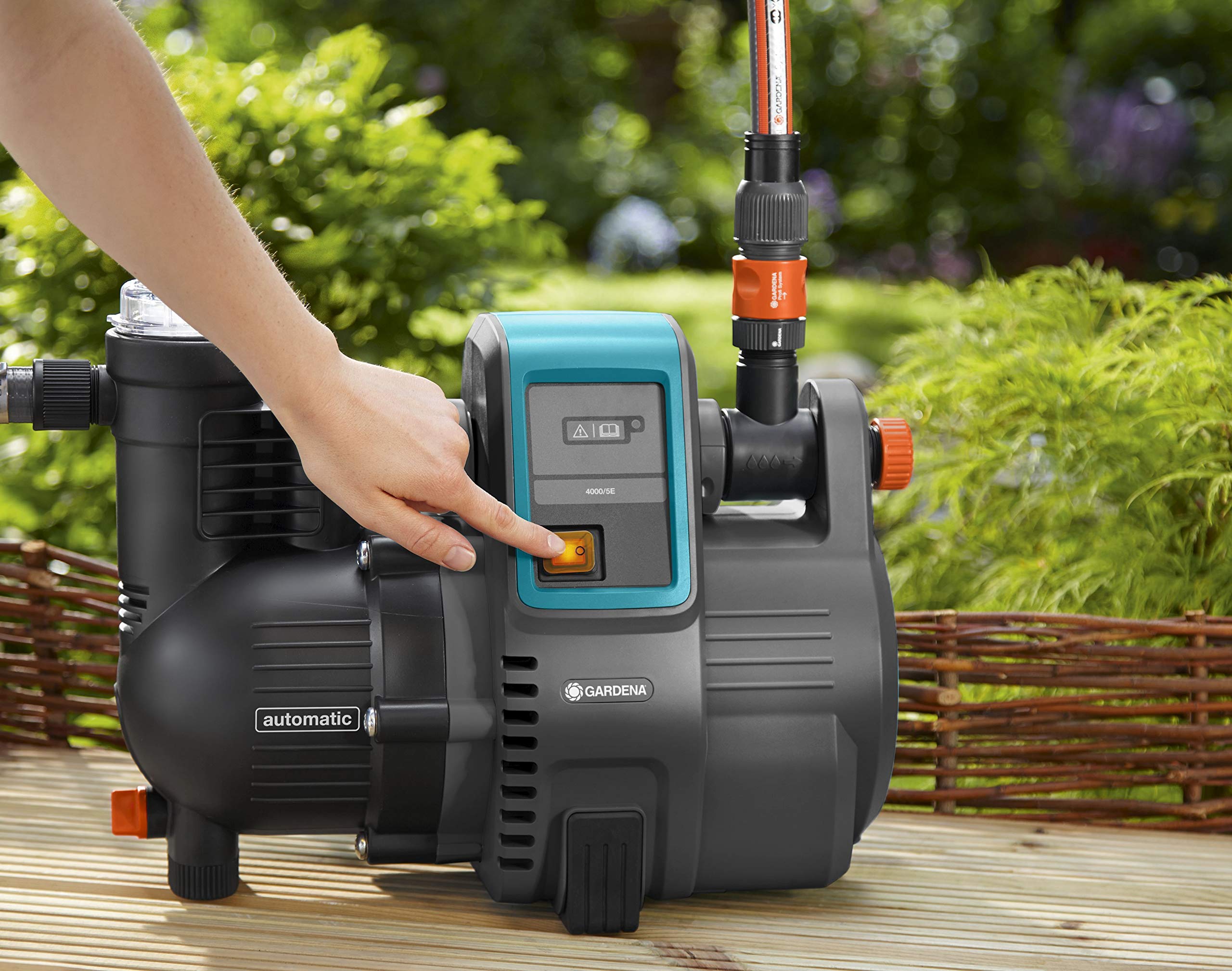 Gardena Hauswasserautomat 4000/5E: Energiesparende Hauswasser- und Bewässerungspumpe mit innovativer Technik, einfache Bedienung, Fördermenge 4000 l/h, geräuscharmer Betrieb (1758-20)