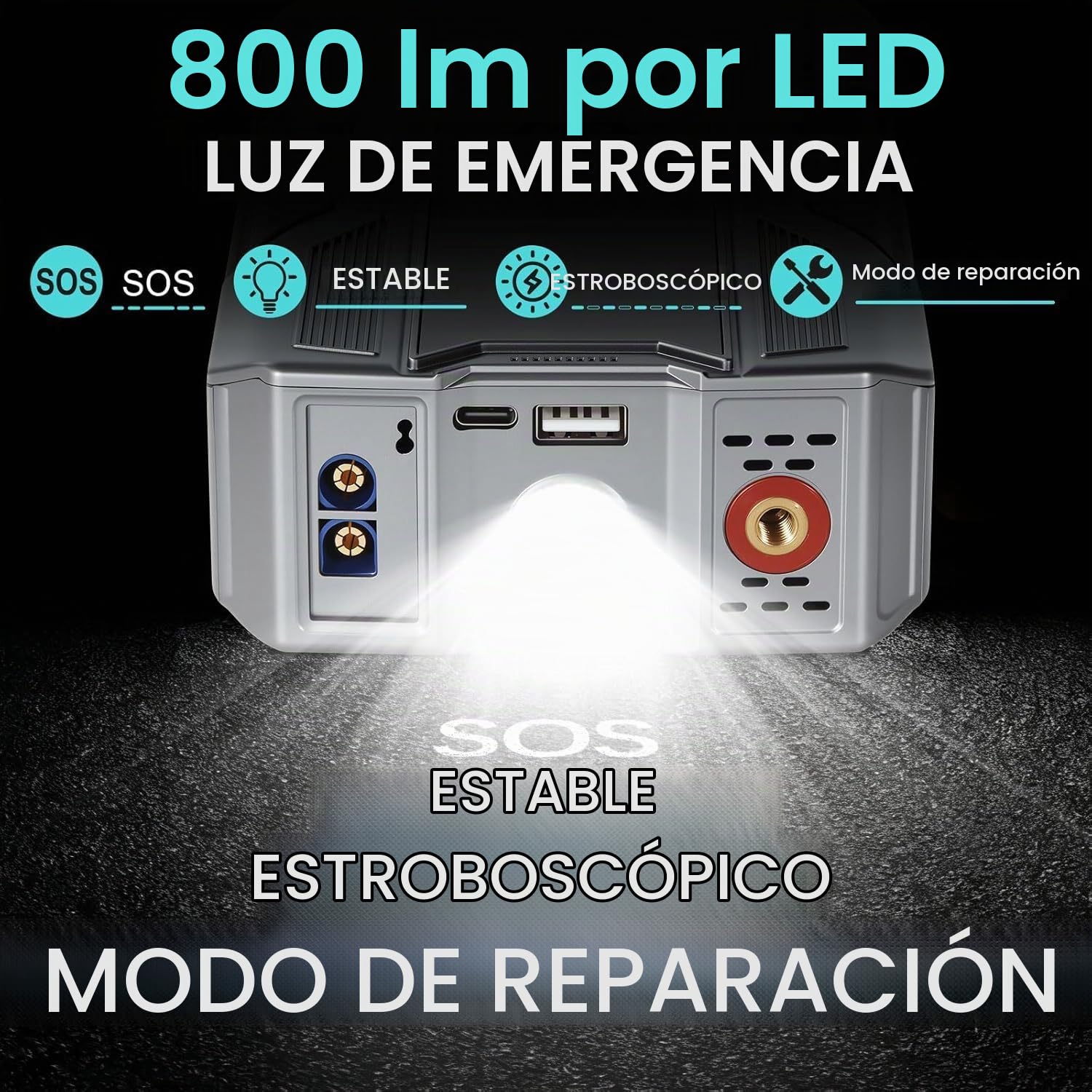 Arrancador de Baterias de Coche 8000A, 12V Arrancador de Coche, 150PSI Compresor de Aire, Juego de Boquillas a Juego, Clip de Flor de Punto Inteligente, Tubo Inflable, Aplicable Motocicletas