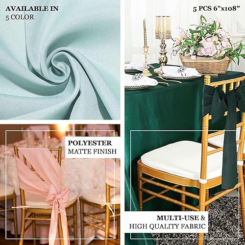 Miniatura 4 de Efavormart - 5 bandas de poliéster morado para silla, lazos para decoración de eventos de boda, decoración de silla, lazos para decoración de