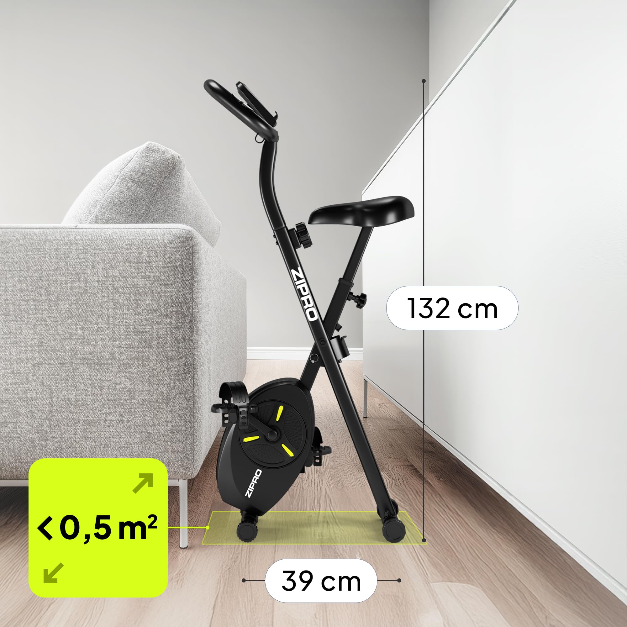 ZIPRO Cyclette da Casa Pieghevoliciclette Esercizi Pieghevole Professionale Bike Camera Palesta Bici Salvaspazio Orizzontale Smart Bicicletta Mini Magnetica Ciclet Home - Eclipse X