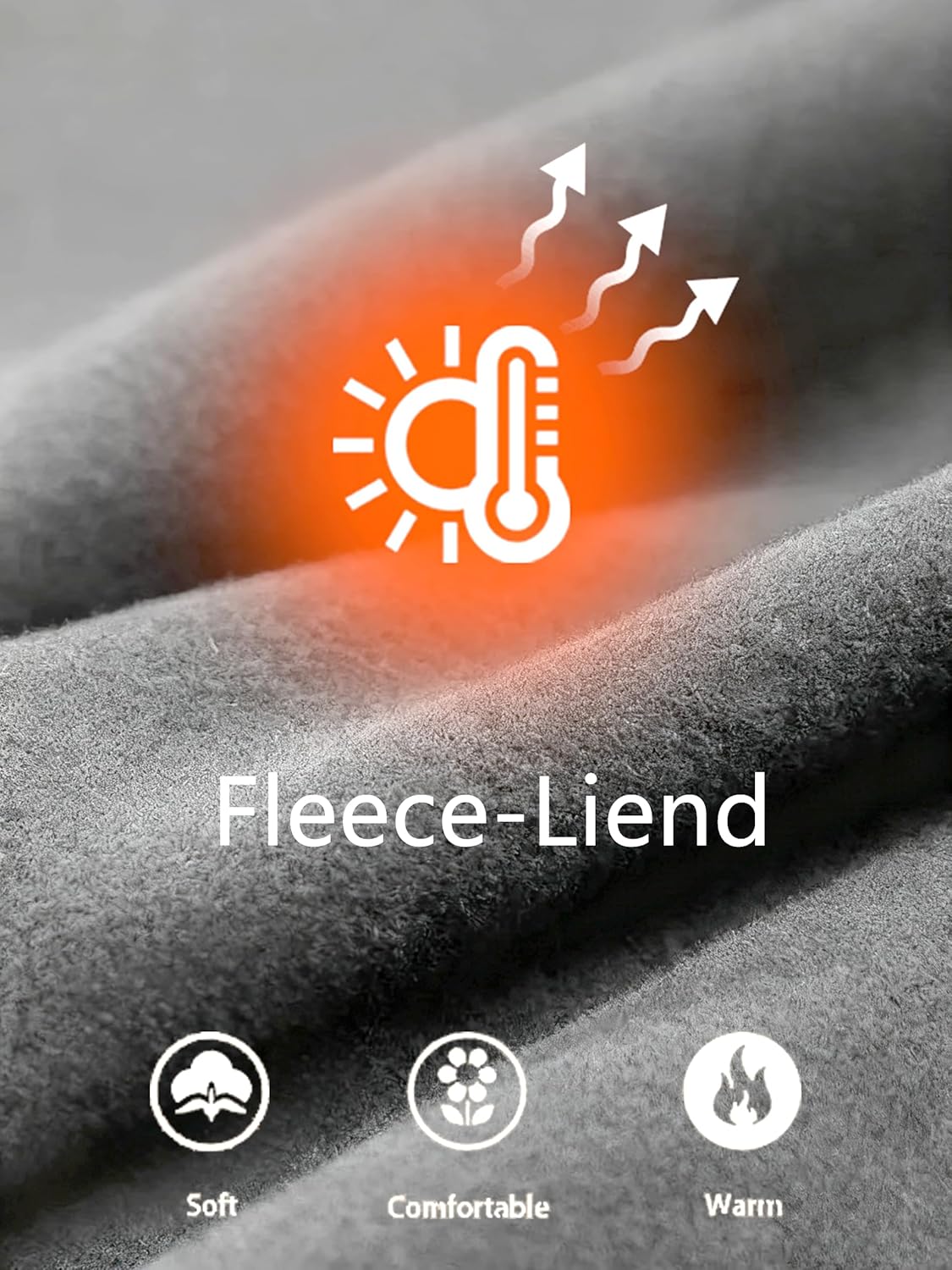 Yousify Mens Fleece Cargo Pants Casual Jogger Elastic Waist Drawstring Hiking Pants Track Sweatpants with Multi Pockets - Image 4