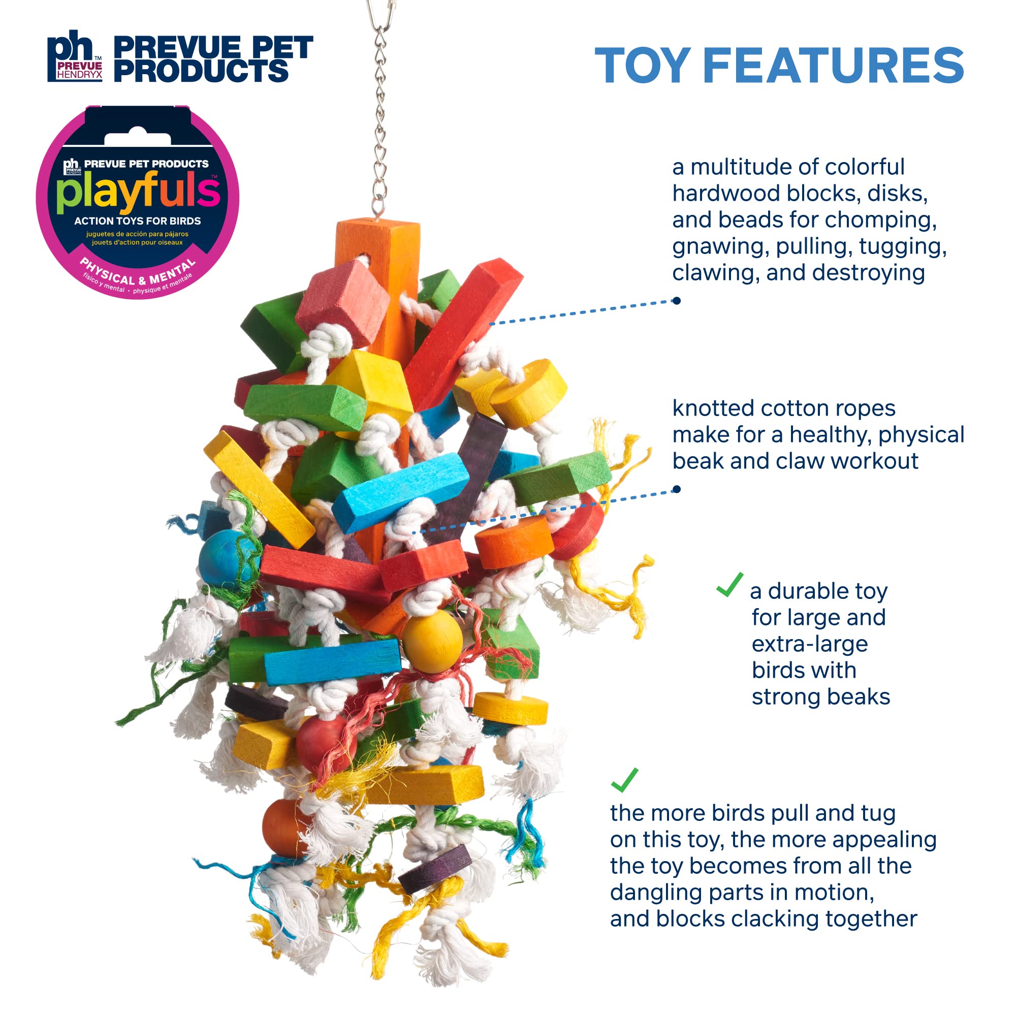 PREVUE PET PRODUCTS 60962 Bodacious Bites Wizard Bird Toy, Multicolor