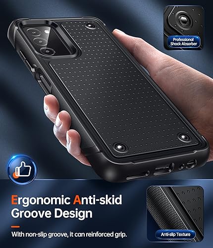 Miniatura 3 de LeYi Funda para Samsung Galaxy A03S Samsung AO3S con protectores de pantalla de vidrio templado, doble capa de policarbonato duro texturizado