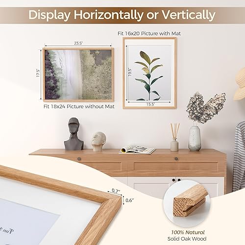 Miniatura 225 de Fun Memories Portarretratos de metal de 16 x 20 pulgadas con paspartú de 11 x 14 pulgadas, acabado de aluminio cepillado, parte delantera de vidrio