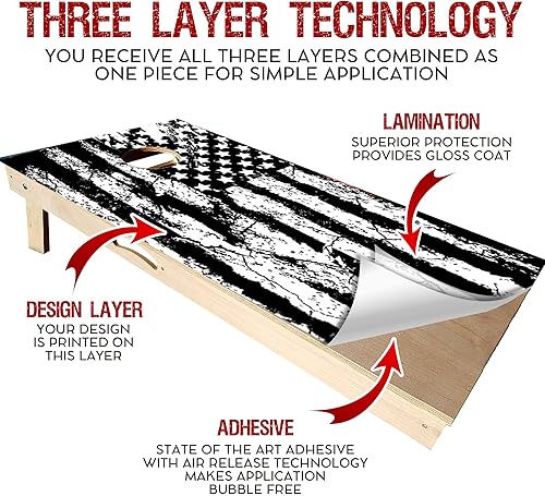Miniatura 3 de GRAPHIX EXPRESS Cornhole Set Wraps - Cornhole Decals - Vinyl Wraps & Skins for Boards