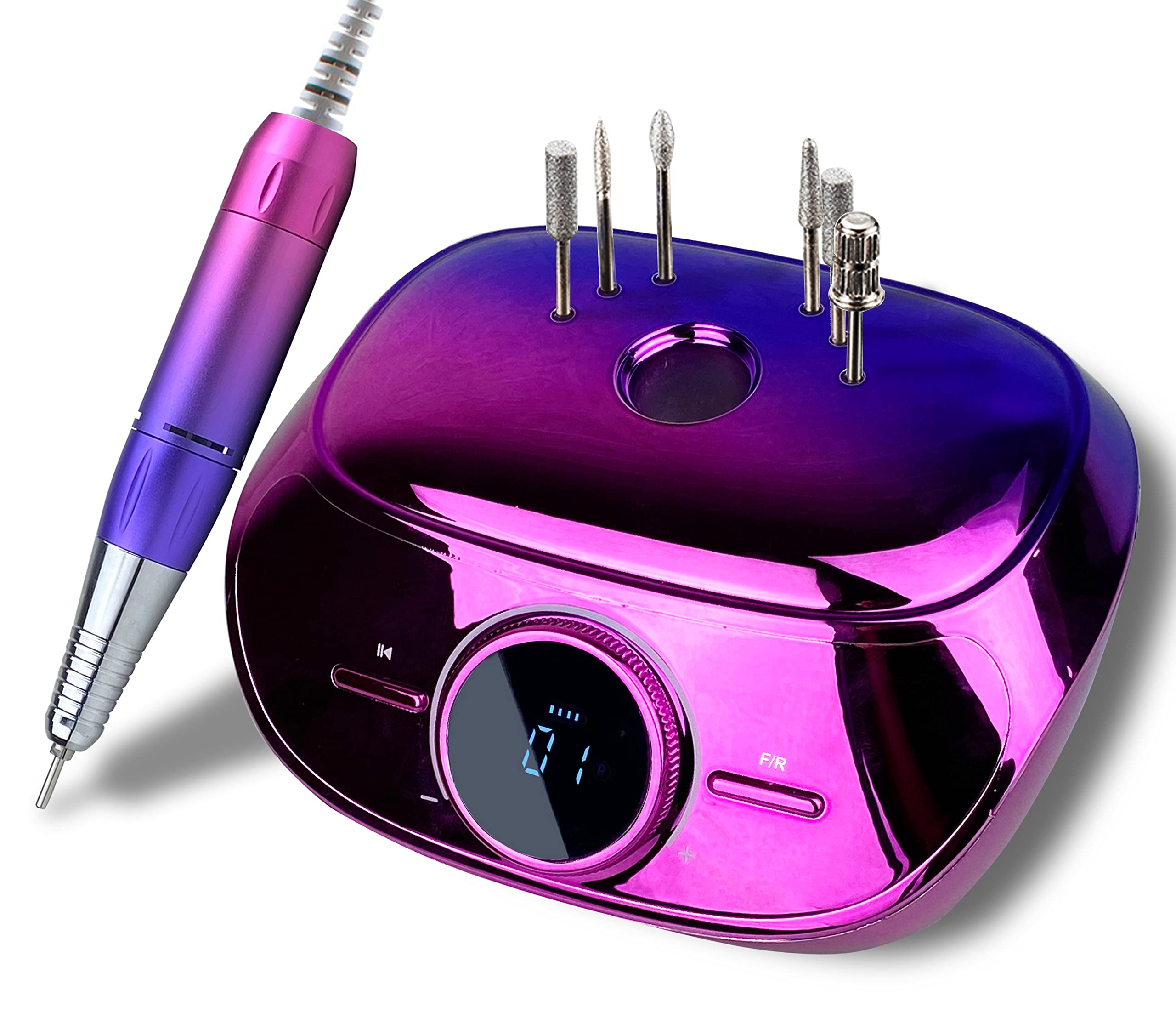 Rechargeable Nail Drill,Lumcrissy Professional Drill Nails Machine for Acrylic Gel, with Ceramic Nail Drill Bits,Efile Electronic Nail Filer for Home Salon Manicure Tools