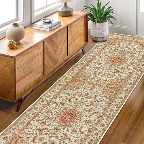 Miniatura 4 de COMSLE Alfombra bohemia lavable para pasillo, de lana sintética, pequeña, envejecida, antideslizante, para sala de lavandería, entrada, interior,