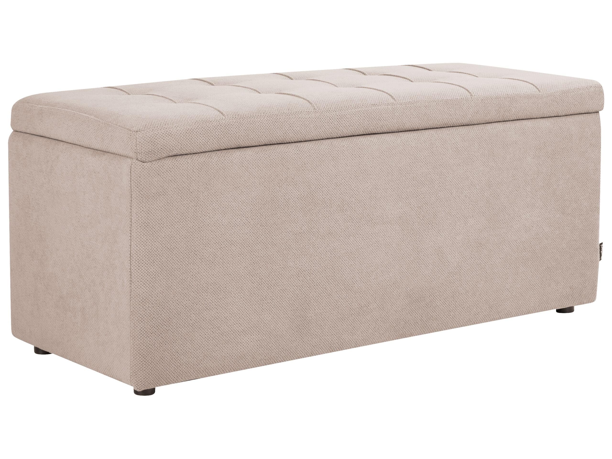 Beliani Otomana tapizada de Tela Moderna reposapiés Rectangular poliéster Beige Orem
