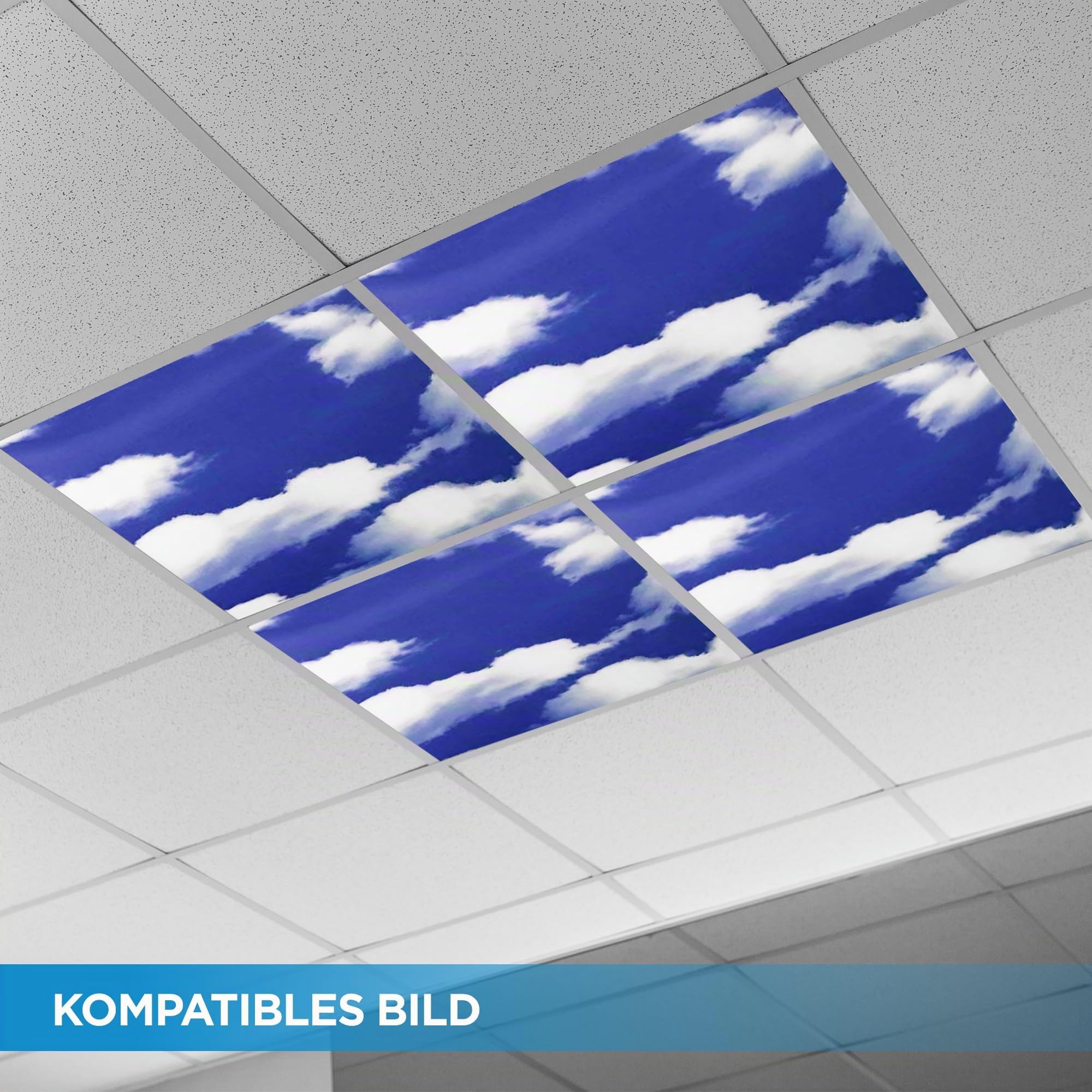 LECOM LED Panel 62x62 3D Sky Wolkendecke Himmel Tageslicht Rasterleuchte