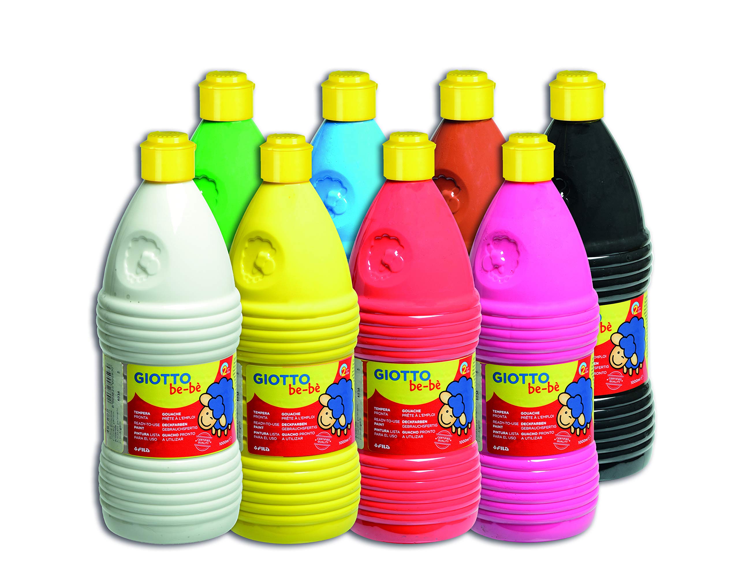 GIOTTO Be-bè Peinture à la tempérament pour enfants à partir de 2-8 couleurs x 1000 ml