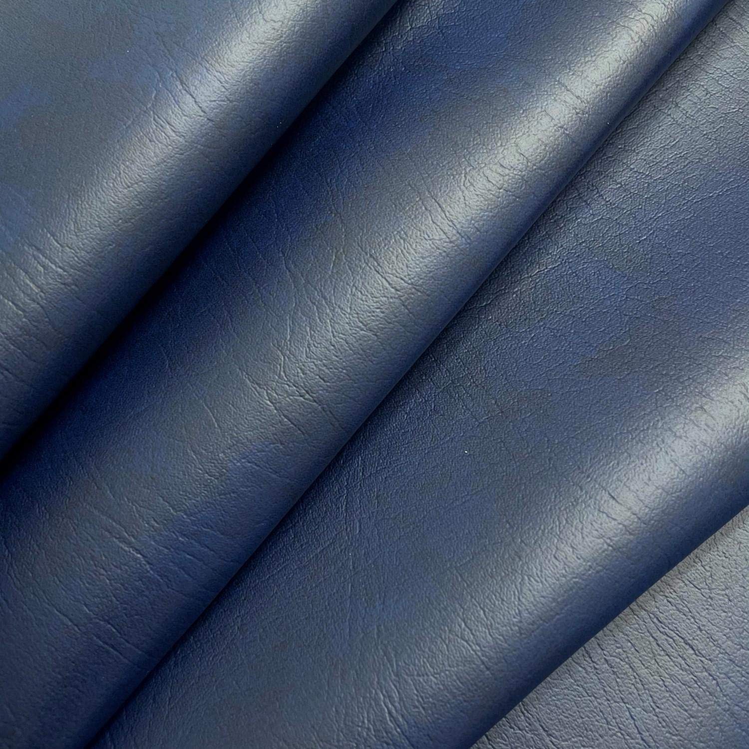 I Want Fabric Navy Blue - Heavy Feel Faux Leather Leatherette Vinyl Pvc Upholstery Material Fabric Sold By The Metre