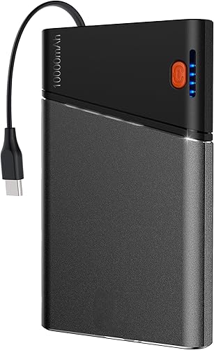 Miniatura 10 de Cargador Portátil Banco de Energía, 20000mAh 22.5W PD Carga Súper Rápida con Cable USB C Integrado de Entrada y Salida, Batería Externa para