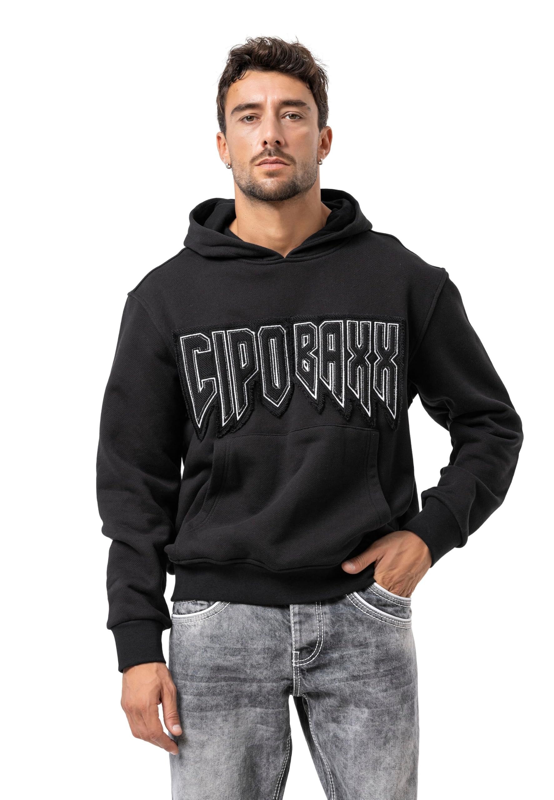 Cipo & Baxx Sudadera con capucha para hombre Series – Elegante jersey de estilo casual con capucha y bolsillo canguro – Parte superior cómoda para el día a día y el tiempo libre