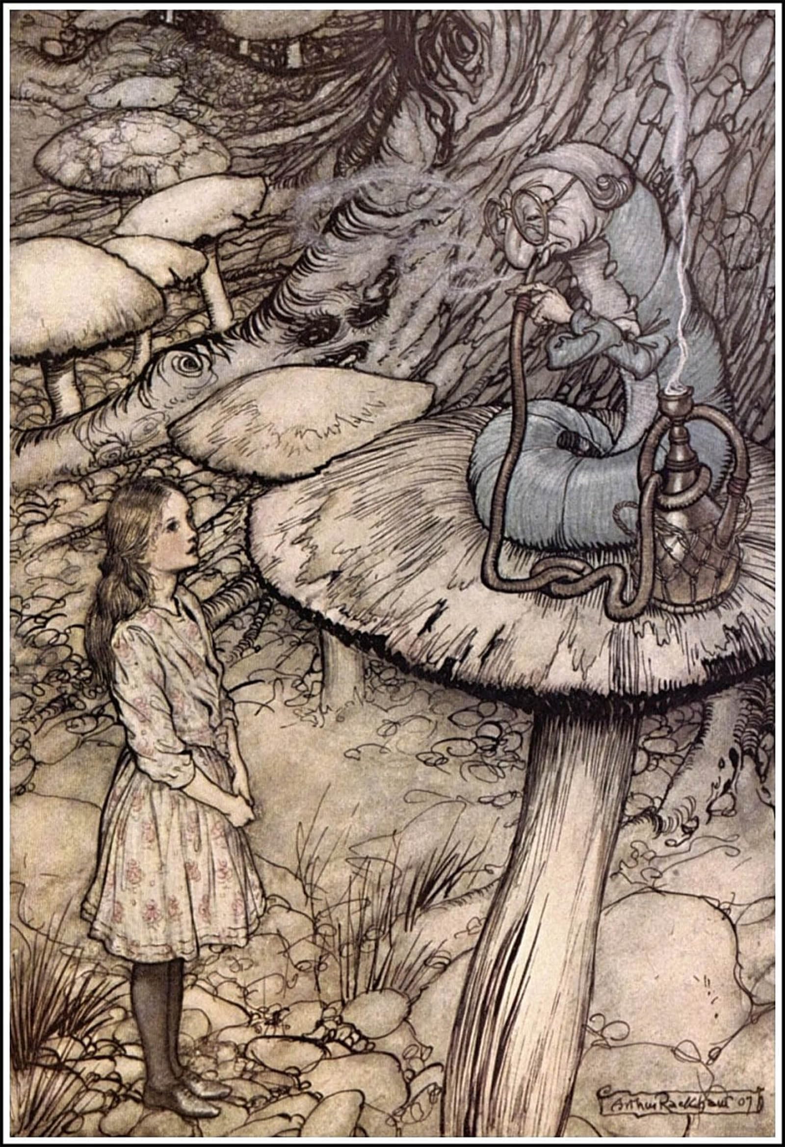 Posteriik No Frame Vintage Art Print Images Pictures Print Alices Adventures In Wonderlandadvice By Arthur Rackham Modern Colour Posters For Office Home Decor 60X90cm
