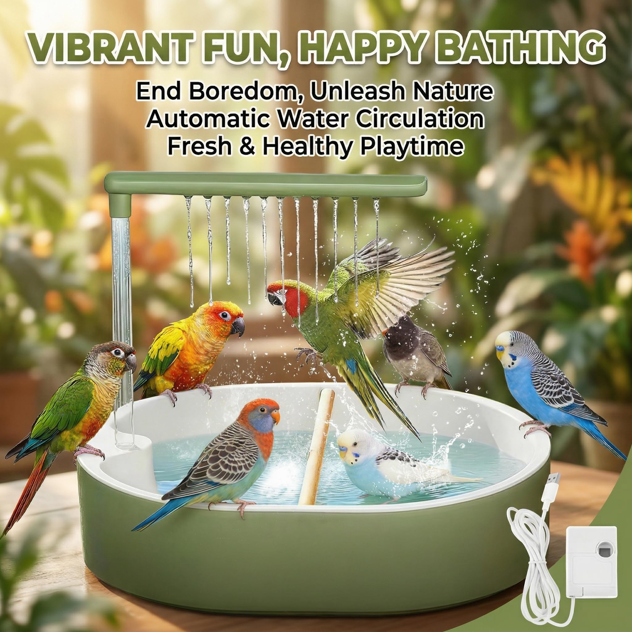 Yizemay Vogeldusche Wellensittich, Vogelbad Wellensittich Dusche, Vogelbrunnen Automatische Vogelbad Badehaus Badewanne für Unzertrennliche Wellensittiche Afrikanische Munias Aras.