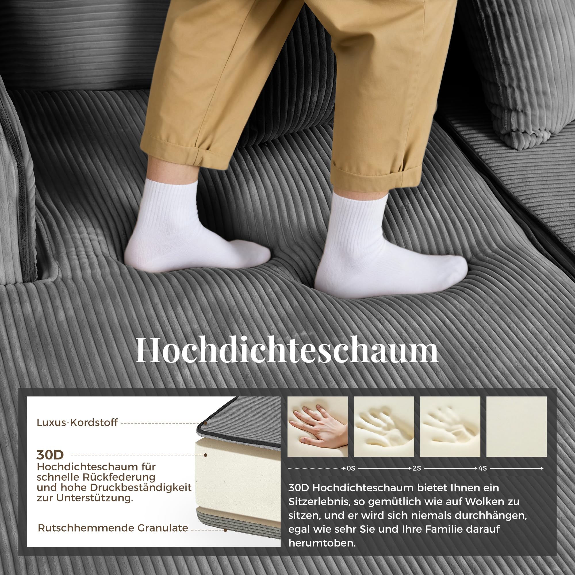 ALPHA HOME Ecksofa mit Schlaffunktion, L-Form Boneless Couch