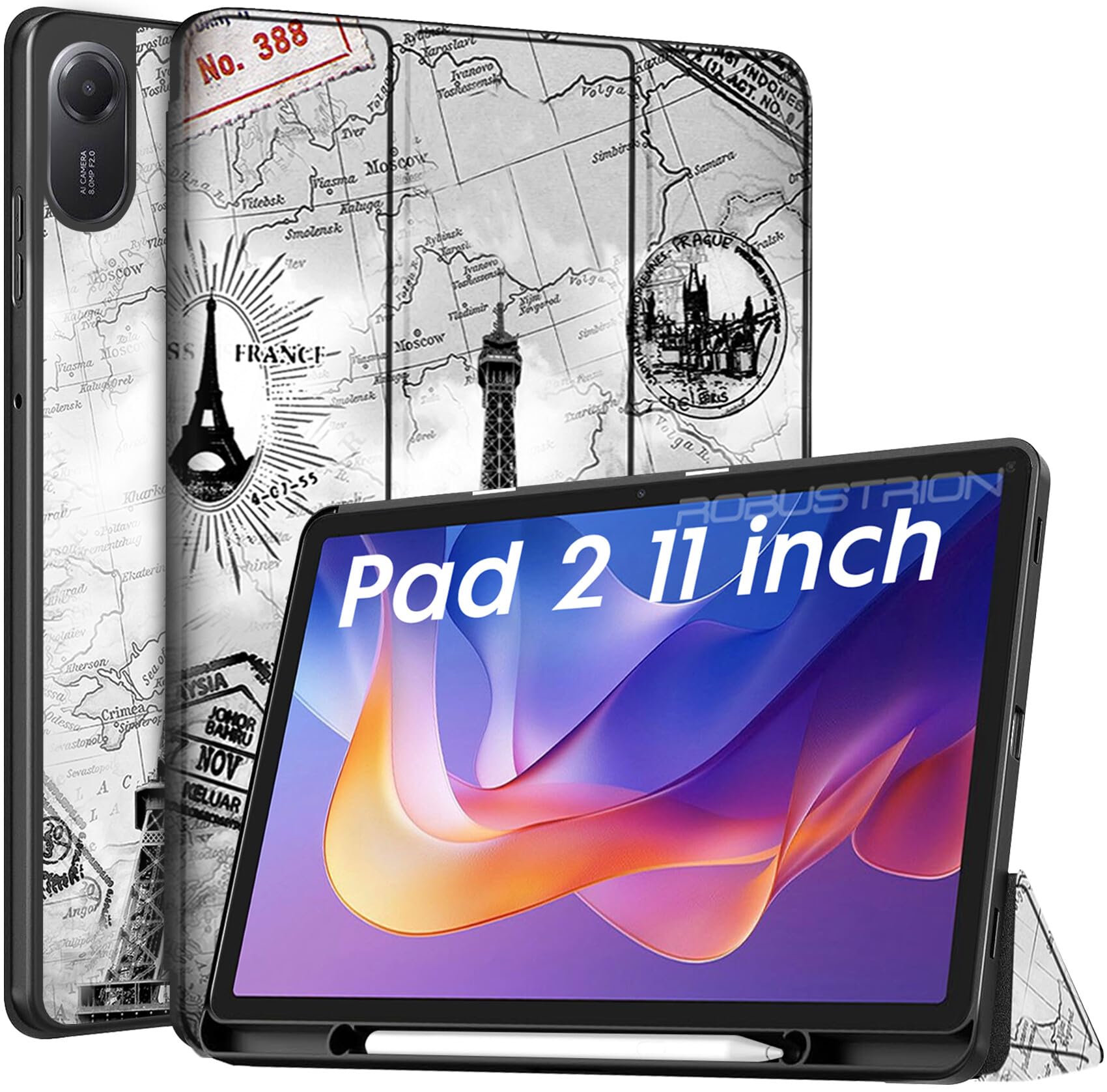 Robustrion Cover for Redmi Pad 2 11 inch Cover Case with [Pencil Holder], Trifold Flip Stand Cover Case for Redmi Pad 2 Cover 11 inch Tablet [Auto Sleep/Wake Support] - Black — Amazon image 16