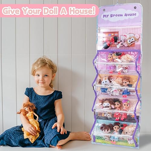 Miniatura 5 de NAKOCO Estuche de almacenamiento y exhibición de muñecas compatible con muñecas LOL Surprise Dolls 5 Clear View Case (muñecos no incluidos)