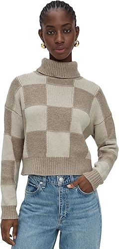 Splendid Women's Thea Checkerblock Sweater, P Oak H/Cap HTR, XS