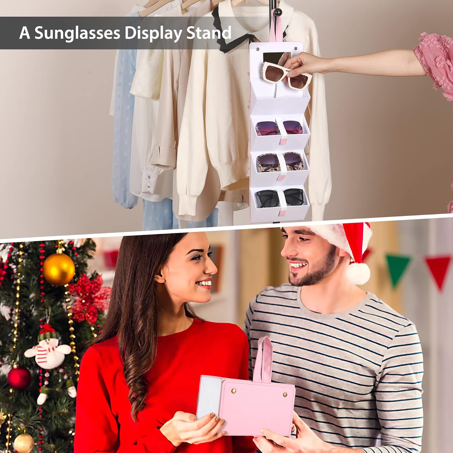 Muf Travel Sunglass Organizer, 4/5-Slot Leather Case for Multiple Sunglasses, Storage for Oversized Glasses for Men & Women - Image 7