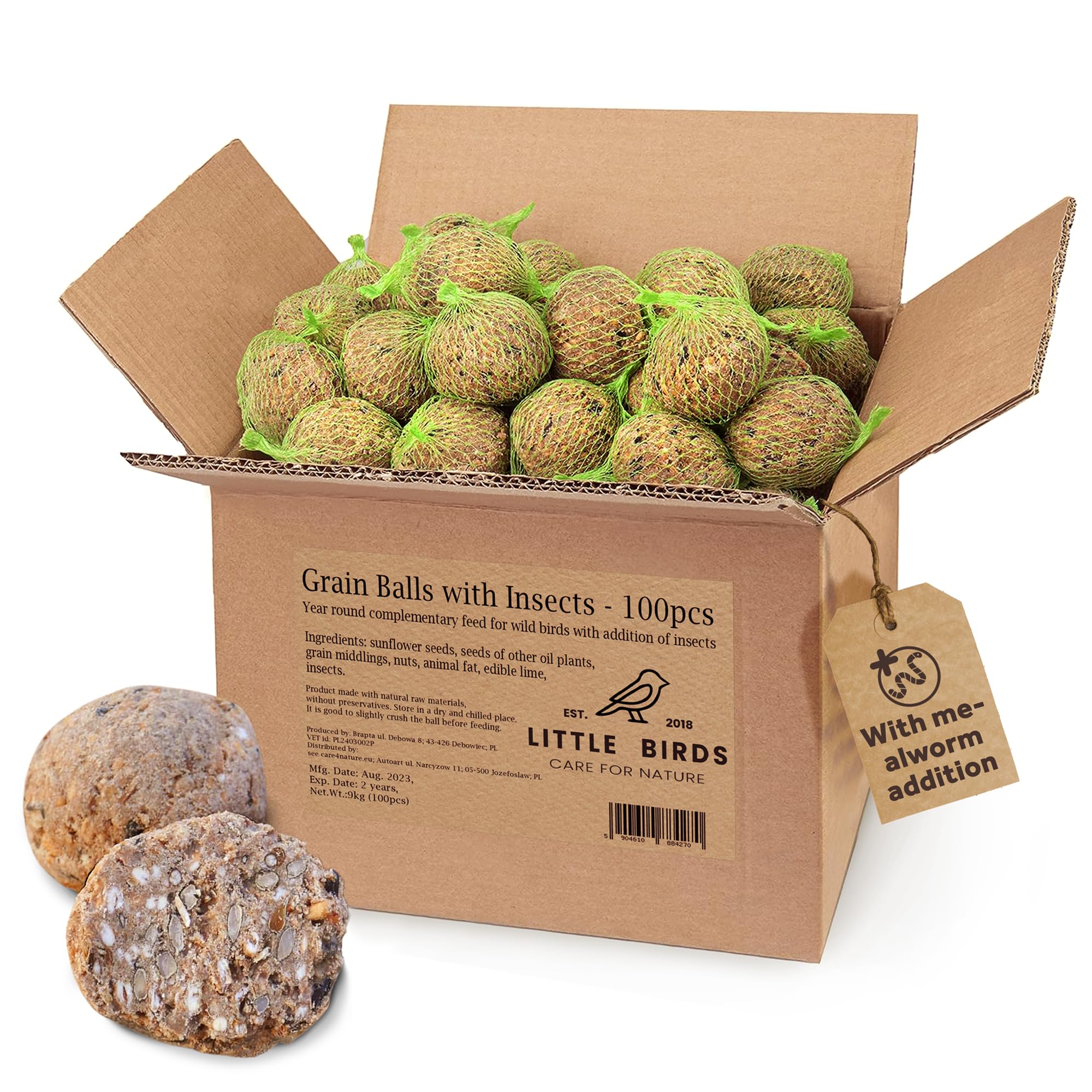 Palline Di Grasso Per Uccelli Selvatici Care4Nature - Confezione Da 100 Con Ingredienti Naturali - Foto 8