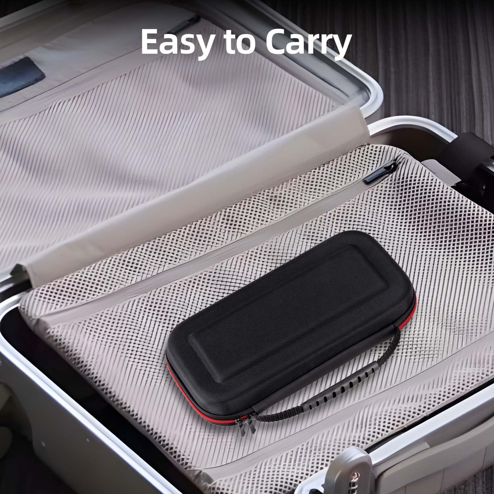Carehabi Etui kompatybilne z Nintendo Switch i New Switch OLED, twarde etui OLED, z miejscem do przechowywania kaset z 19 przełącznikami, czarne, czarny, organizer kieszonkowy