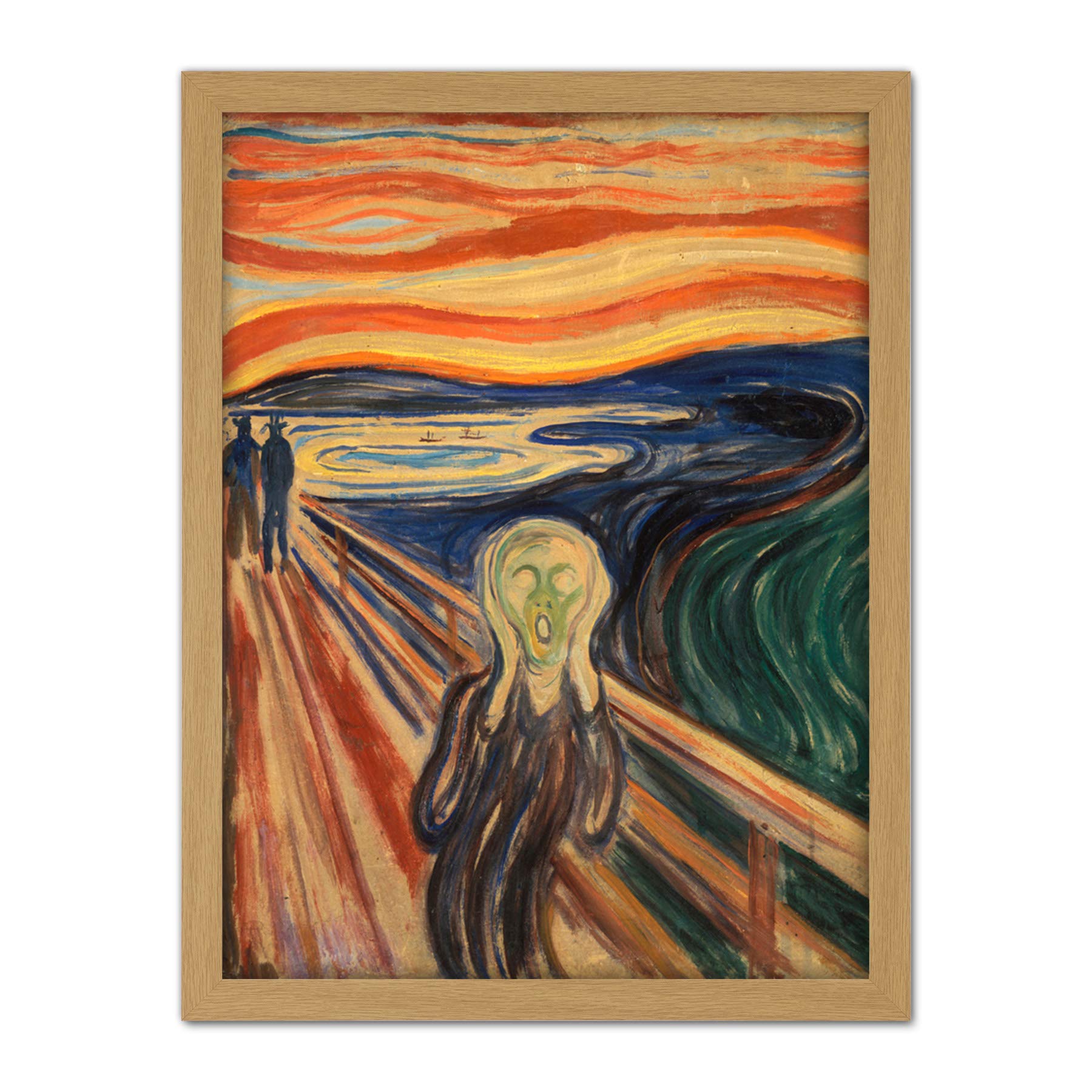 Wee Blue Coo Edvard Munch Scream Artwork Framed Wall Art Print 18X24 Inch