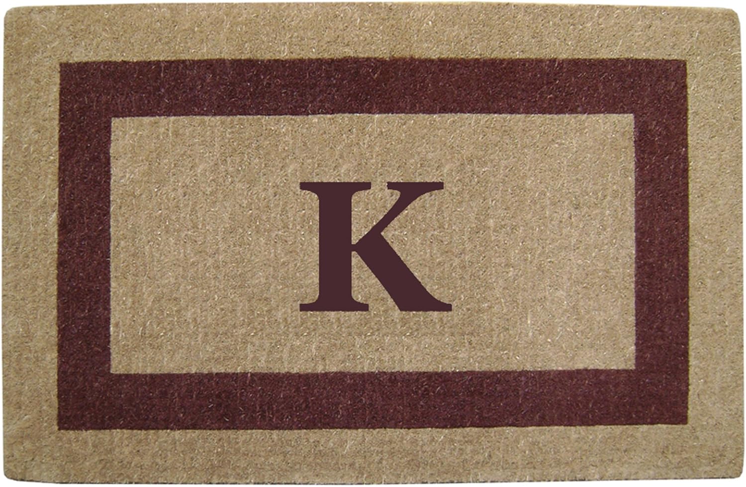 Nedia Home Heavy Duty Coir Door Mat - Personalized Monogram C, Single Picture Frame Design, Natural Coco Fiber Welcome Mat, Durable Handcrafted Outdoor Rug, Eco-Friendly, Brown 24" x 57", O2074C