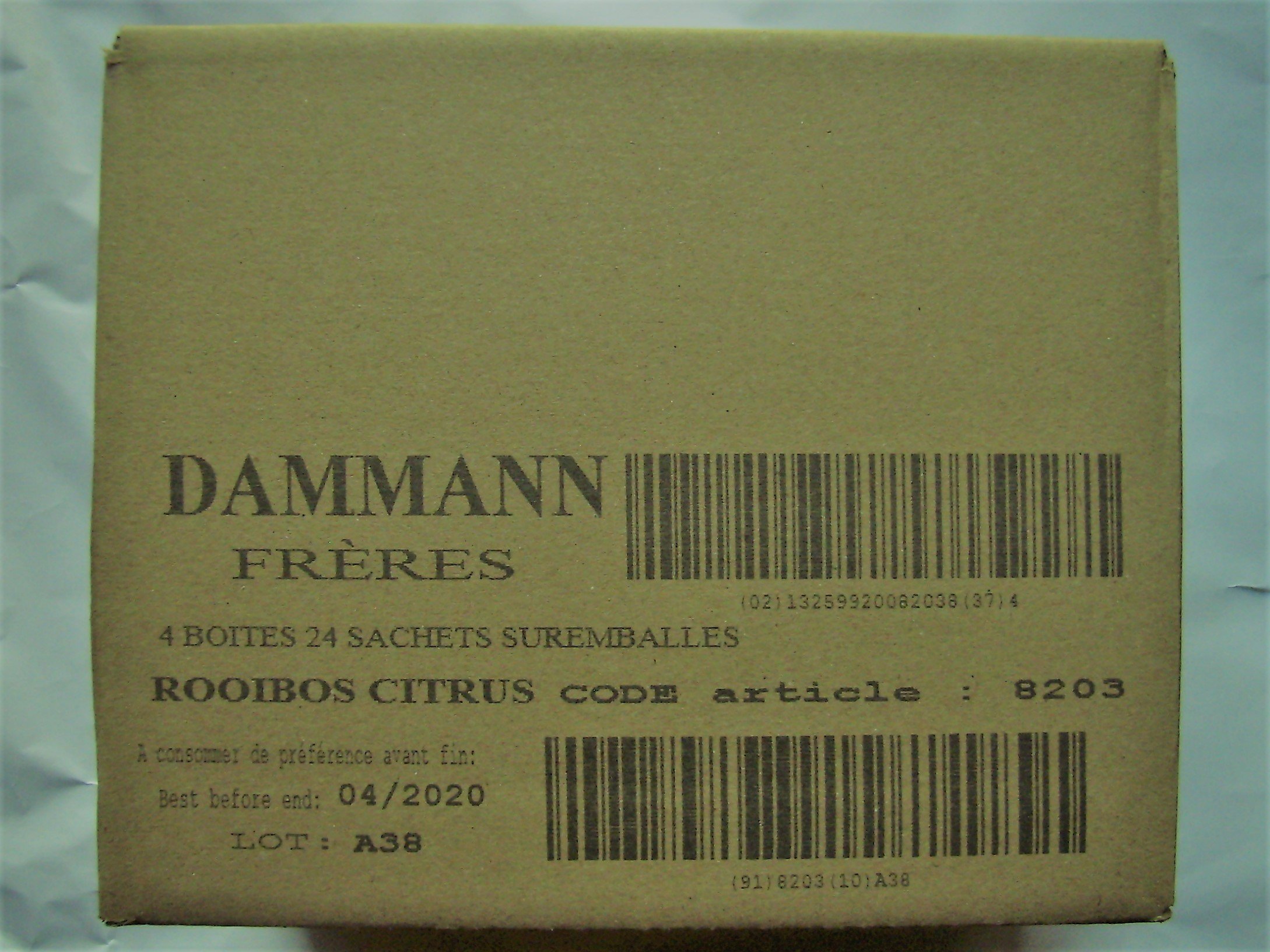 Desconocido Té DAMMANN FRÈRES - Infusión Rooibos Citrus - 4 x 24 Sobres Cristal